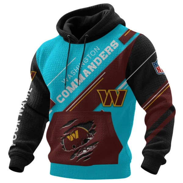 Washington Commanders Waffle Knit Pullover Hoodie 2026 Limited Edition Personalize Name
