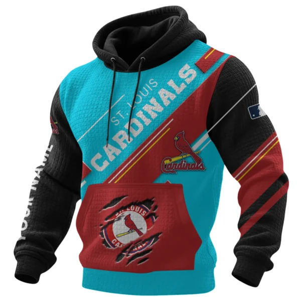 St. Louis Cardinals Waffle Knit Pullover Hoodie 2026 Limited Edition Personalize Name