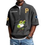 Pittsburgh Pirates Polo Shirt 2026 New Men's Quarter Zip Waffle Knit