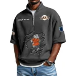 San Francisco Giants Polo Shirt 2026 New Men's Quarter Zip Waffle Knit