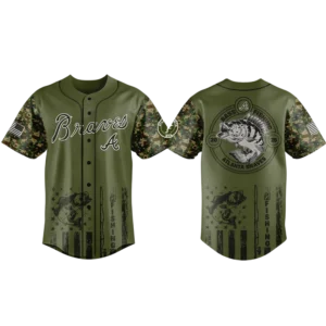 Atlanta Braves Baseball Jersey x Bass Fishing Limited Edition Premium Short Sleeve