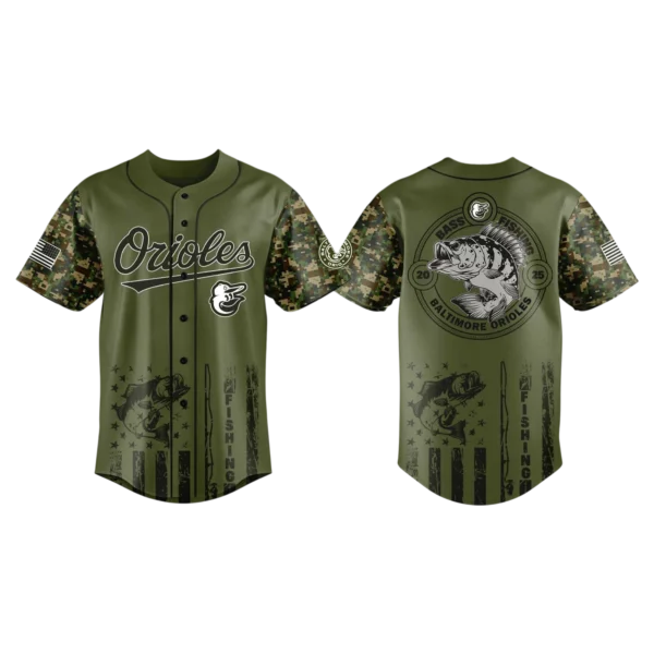 Baltimore Orioles Baseball Jersey x Bass Fishing Limited Edition Premium Short Sleeve