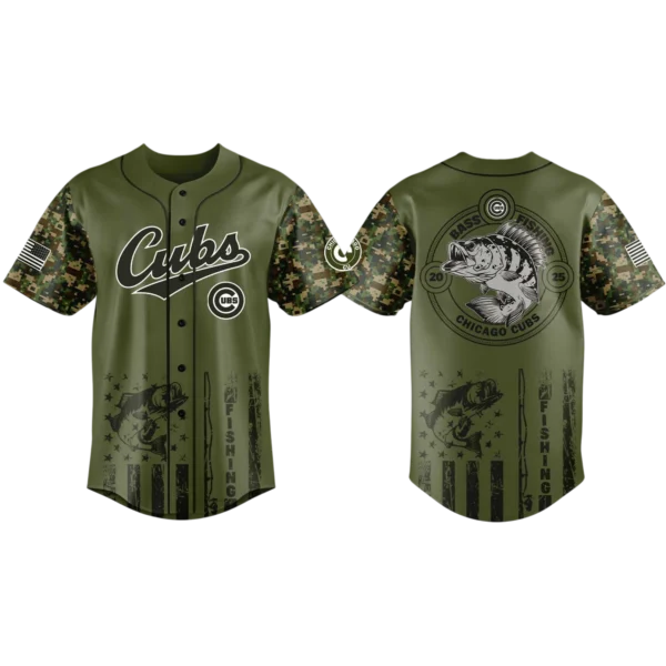 Chicago Cubs Baseball Jersey x Bass Fishing Limited Edition Premium Short Sleeve