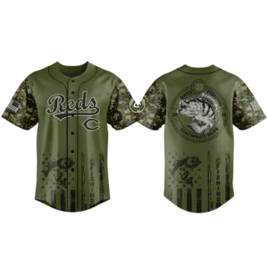 Cincinnati Reds Baseball Jersey x Bass Fishing Limited Edition Premium Short Sleeve