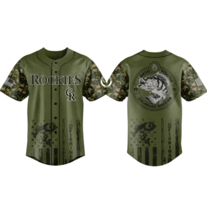 Colorado Rockies Baseball Jersey x Bass Fishing Limited Edition Premium Short Sleeve