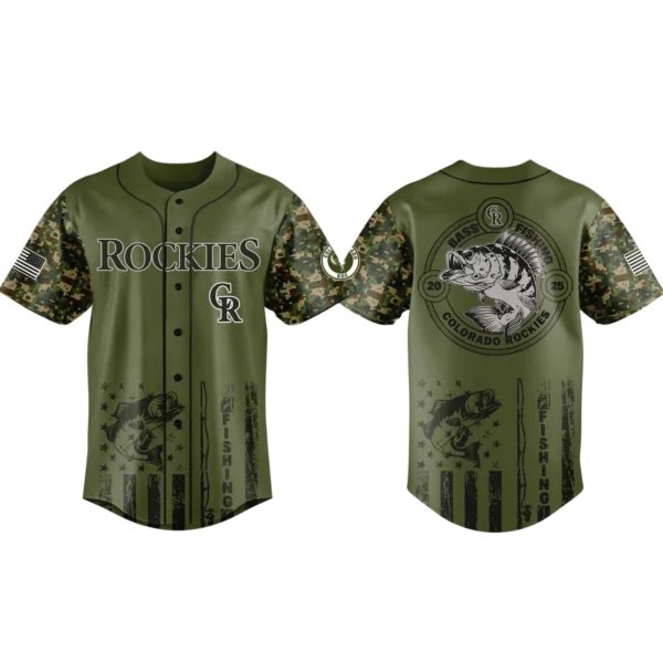 Colorado Rockies Baseball Jersey x Bass Fishing Limited Edition Premium Short Sleeve