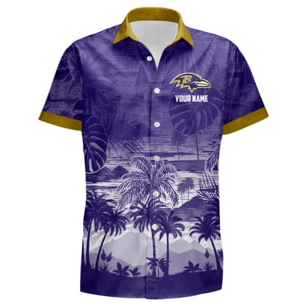 Baltimore Ravens Hawaiian Shirt 2026 Premium Crinkle Textured Personalize Name