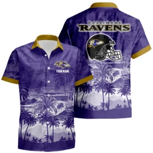Baltimore Ravens Hawaiian Shirt 2026 Premium Crinkle Textured Personalize Name