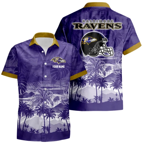 Baltimore Ravens Hawaiian Shirt 2026 Premium Crinkle Textured Personalize Name