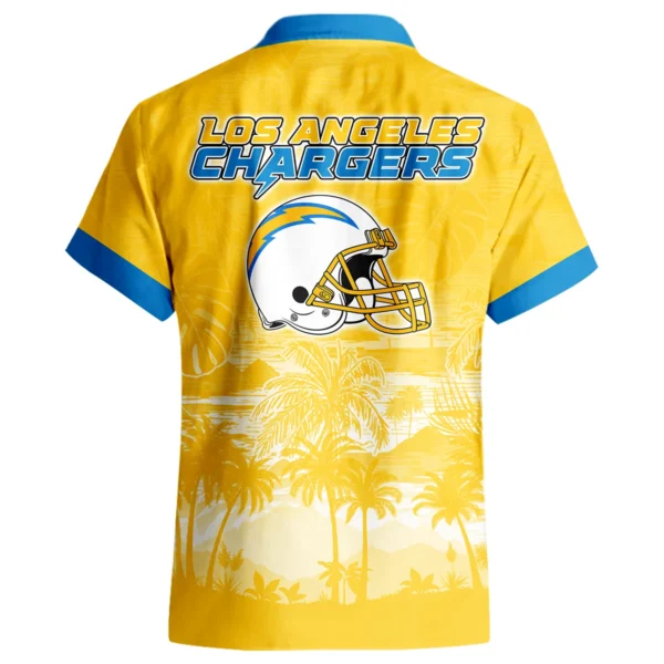 Los Angeles Chargers Hawaiian Shirt 2026 Premium Crinkle Textured Personalize Name