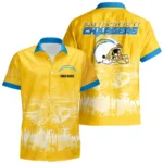 Los Angeles Chargers Hawaiian Shirt 2026 Premium Crinkle Textured Personalize Name