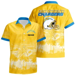 Los Angeles Chargers Hawaiian Shirt 2026 Premium Crinkle Textured Personalize Name