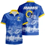 Los Angeles Rams Hawaiian Shirt 2026 Premium Crinkle Textured Personalize Name