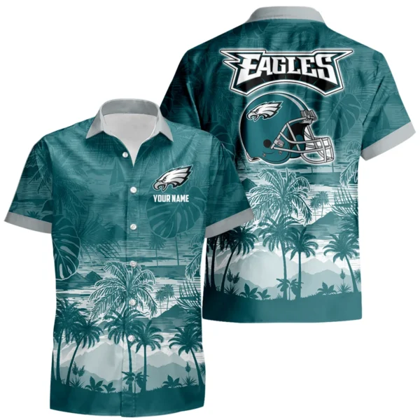 Philadelphia Eagles Hawaiian Shirt 2026 Premium Crinkle Textured Personalize Name