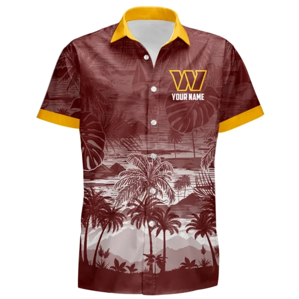 Washington Commanders Hawaiian Shirt 2026 Premium Crinkle Textured Personalize Name