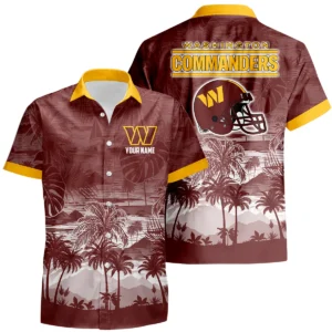 Washington Commanders Hawaiian Shirt 2026 Premium Crinkle Textured Personalize Name
