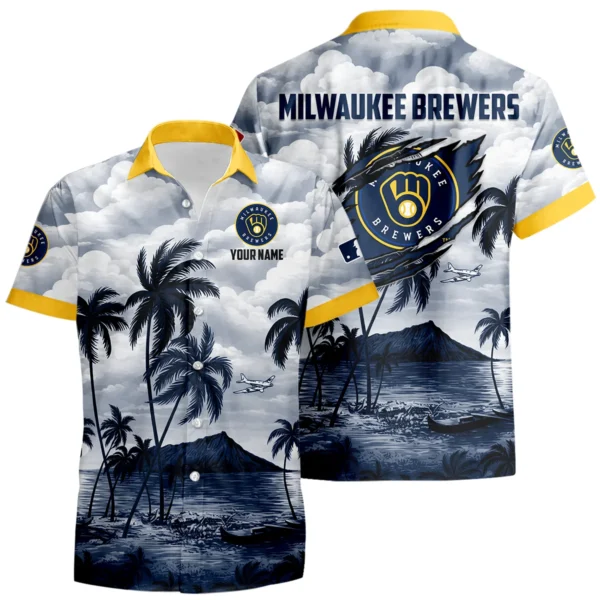 Milwaukee Brewers Hawaiian Shirt 2026 Limited Premium Crinkle Textured