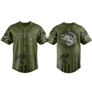 Los Angeles Angels Baseball Jersey x Bass Fishing Limited Edition Premium Short Sleeve