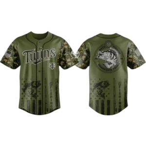 Minnesota Twins Baseball Jersey x Bass Fishing Limited Edition Premium Short Sleeve