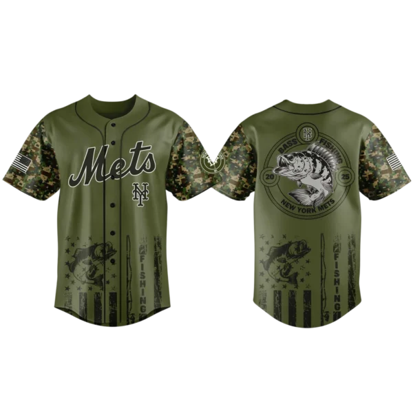 New York Mets Baseball Jersey x Bass Fishing Limited Edition Premium Short Sleeve