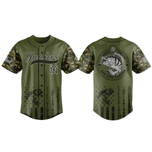 New York Yankees Baseball Jersey x Bass Fishing Limited Edition Premium Short Sleeve