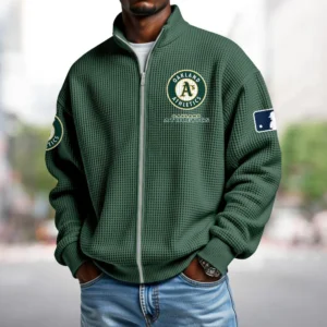 Athletics Men’s Full Zip Waffle Knit Long Sleeve Sweatshirt