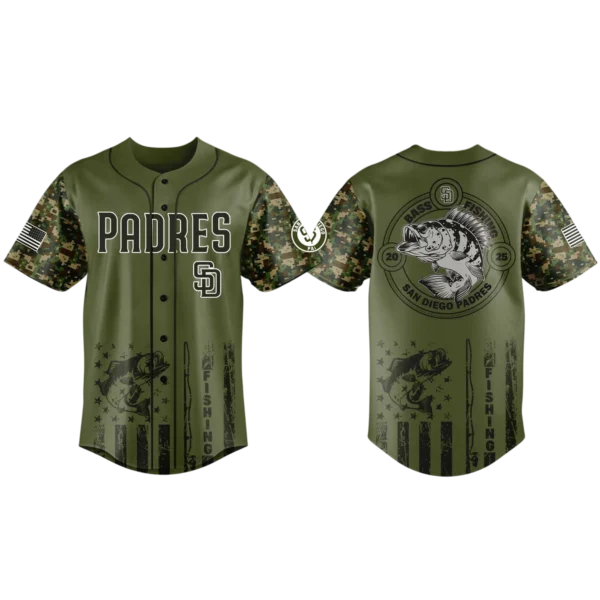 San Diego Padres Baseball Jersey x Bass Fishing Limited Edition Premium Short Sleeve