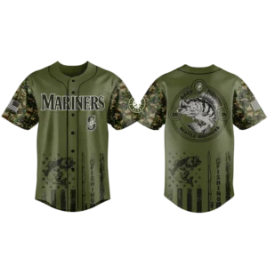 Seattle Mariners Baseball Jersey x Bass Fishing Limited Edition Premium Short Sleeve