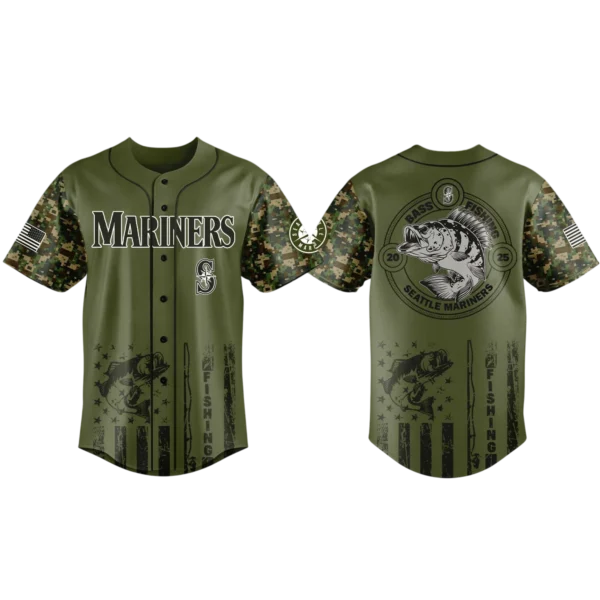 Seattle Mariners Baseball Jersey x Bass Fishing Limited Edition Premium Short Sleeve