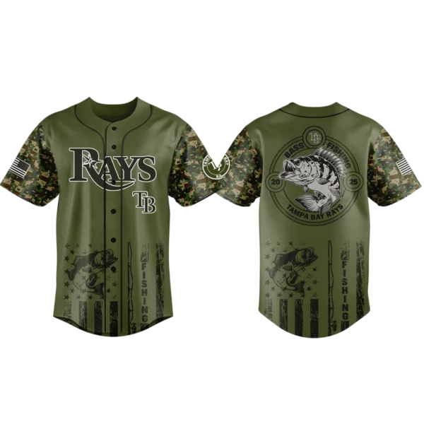Tampa Bay Rays Baseball Jersey x Bass Fishing Limited Edition Premium Short Sleeve