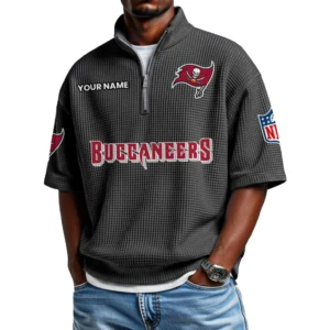 Tampa Bay Buccaneers Polo Shirt 2026 New Men's Quarter Zip Waffle Knit
