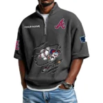 Atlanta Braves Polo Shirt 2026 New Men's Quarter Zip Waffle Knit