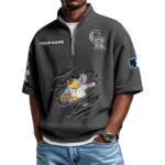Colorado Rockies Polo Shirt 2026 New Men's Quarter Zip Waffle Knit