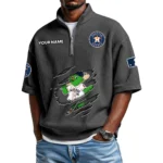 Houston Astros Polo Shirt 2026 New Men's Quarter Zip Waffle Knit