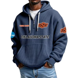 Oklahoma State Cowboys Waffle Knit Hoodie Quarter Zip 2026 Limited Customize Name