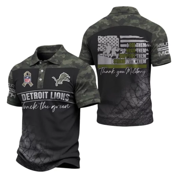 Detroit Lions x Military Appreciation Polo Shirt 2026 Limited