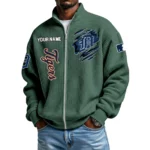 Detroit Tigers Men’s Full Zip Waffle Knit Long Sleeve Sweatshirt Customize Name