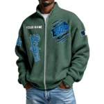 Los Angeles Dodgers Men’s Full Zip Waffle Knit Long Sleeve Sweatshirt Customize Name