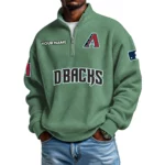 Arizona Diamondbacks Waffle Knit Quarter-Zip Long Sleeve Shirt Customize Name