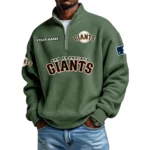 San Francisco Giants Waffle Knit Quarter-Zip Long Sleeve Shirt Customize Name