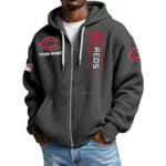 Cincinnati Reds Men’s Waffle Knit Full Zip Up Hoodie Customize Name