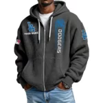Los Angeles Dodgers Men’s Waffle Knit Full Zip Up Hoodie Customize Name