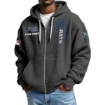 Tampa Bay Rays Men’s Waffle Knit Full Zip Up Hoodie Customize Name