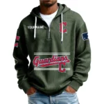 Cleveland Guardians Men’s Corduroy Quarter Zip Hoodie Customize Name