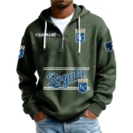 Kansas City Royals Men’s Corduroy Quarter Zip Hoodie Customize Name