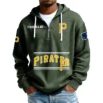 Pittsburgh Pirates Men’s Corduroy Quarter Zip Hoodie Customize Name