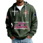 St. Louis Cardinals Men’s Corduroy Quarter Zip Hoodie Customize Name