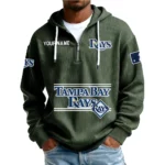 Tampa Bay Rays Men’s Corduroy Quarter Zip Hoodie Customize Name