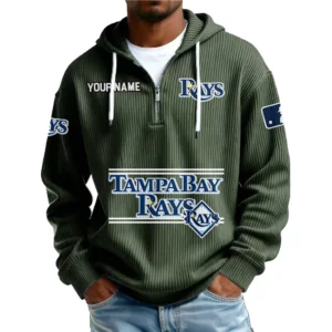 Tampa Bay Rays Men’s Corduroy Quarter Zip Hoodie Customize Name