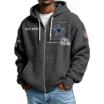 Dallas Cowboys Men’s Waffle Knit Full Zip Up Hoodie Customize Name